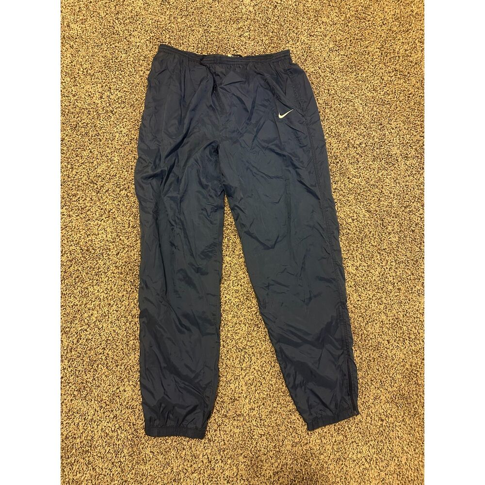Vintage 90s Nike White Tag Navy Blue Nylon Windbreaker Track Pants XL
